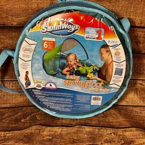 SwimWays Baby Spring Float Activity Center 9-24 Months UPF 50+ Blue Frog NEW